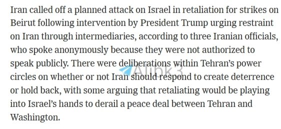 Iran Cancels Planned Attack on Israel After Trump Intervention