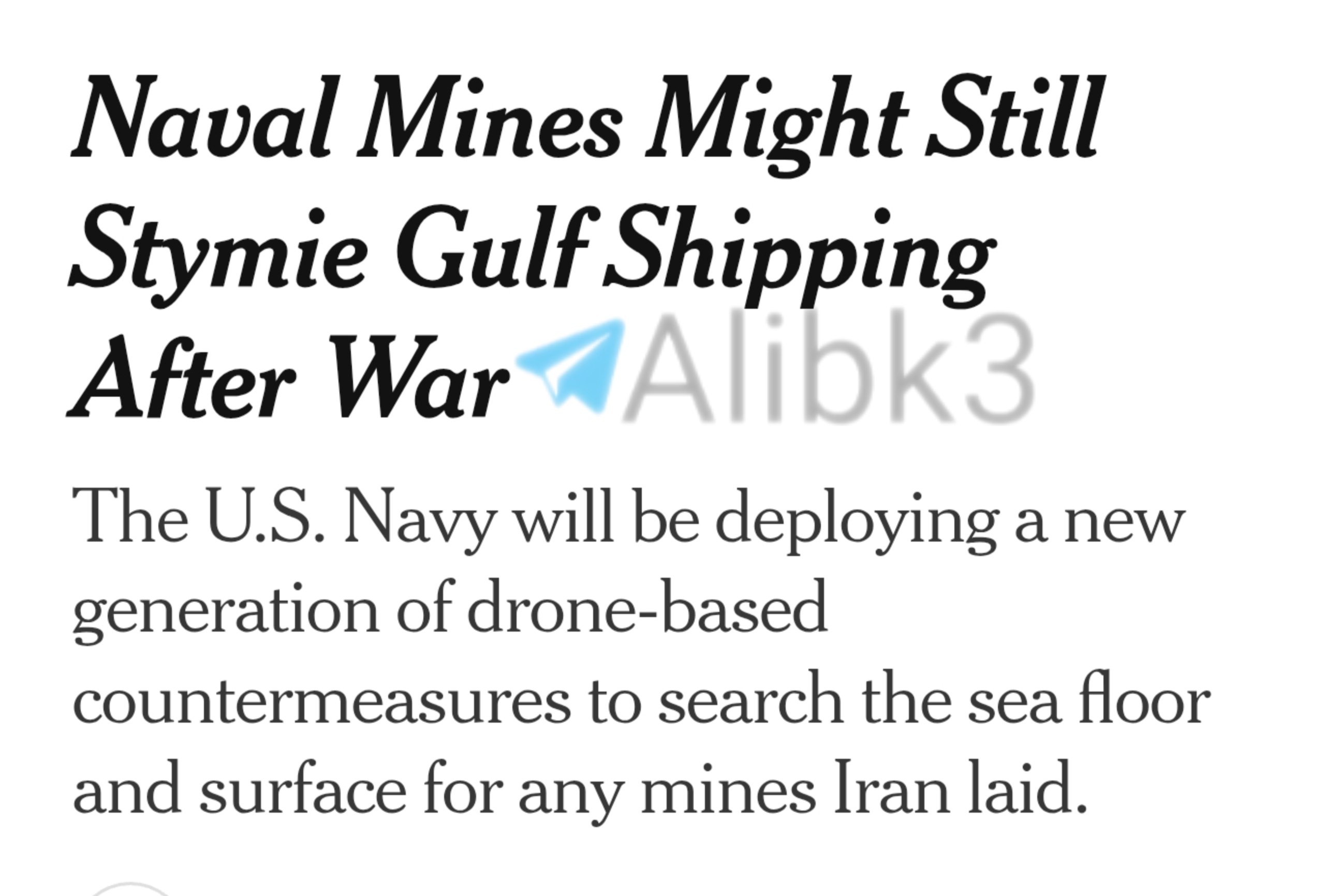 Sea Mines May Hinder Persian Gulf Navigation Post‑War, US Officials Warn