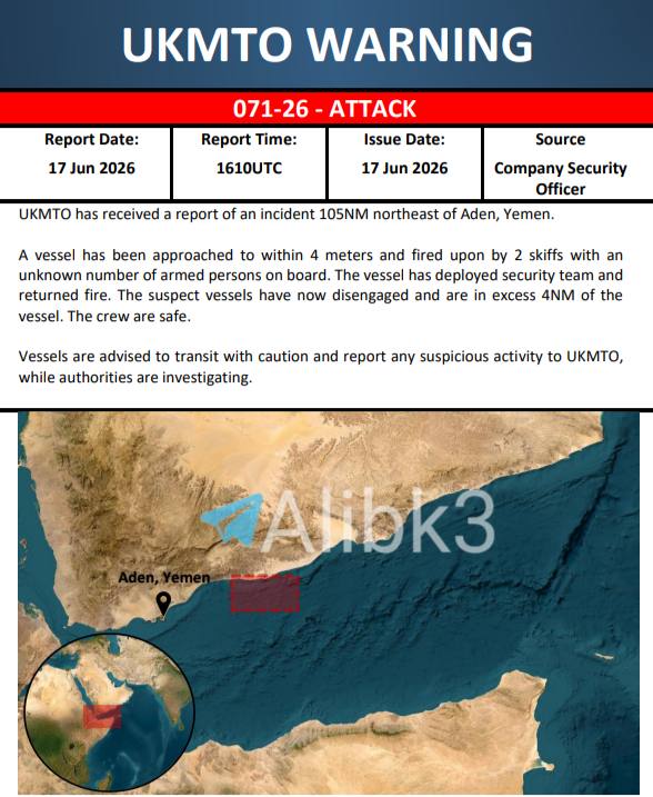 Security incident reported near Yemen's coast