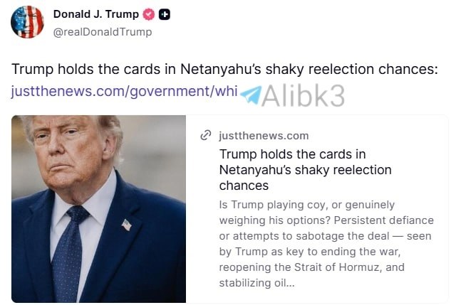 Trump Says He Holds Cards in Netanyahu’s Re‑Election Bid