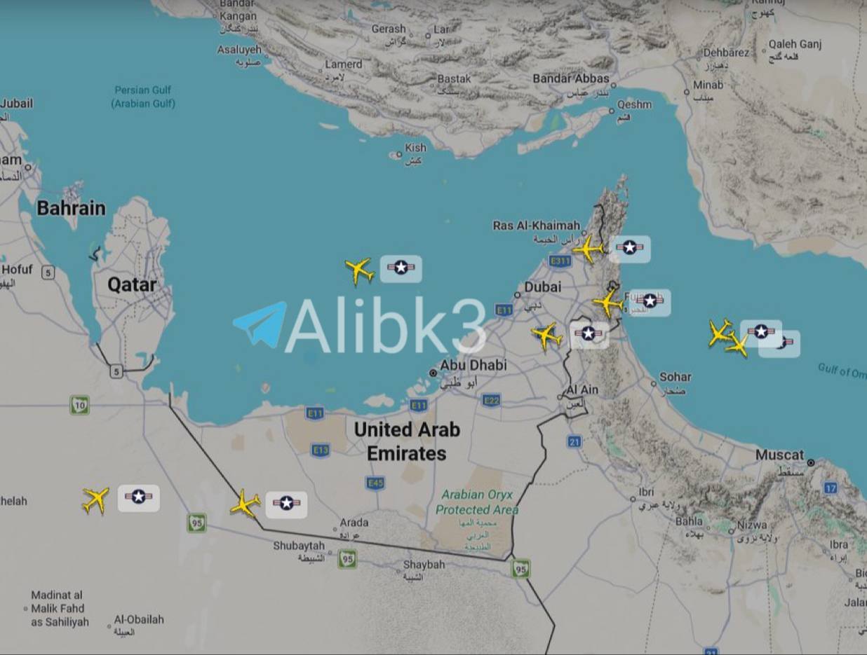 US Air Patrols Near Strait of Hormuz with Seven Refueling Jets