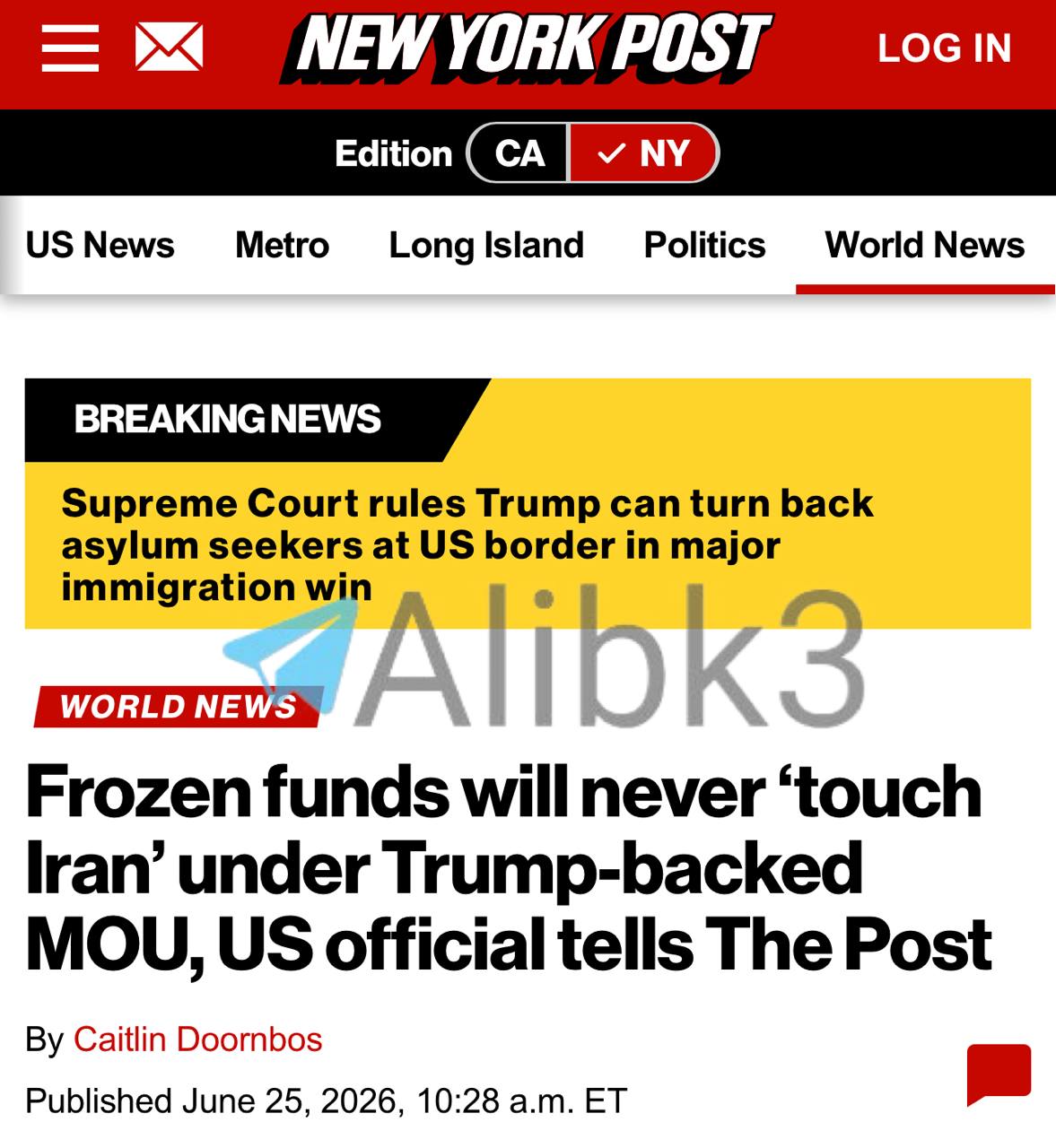 Trump Administration Says Frozen Iranian Assets Won’t Reach Tehran