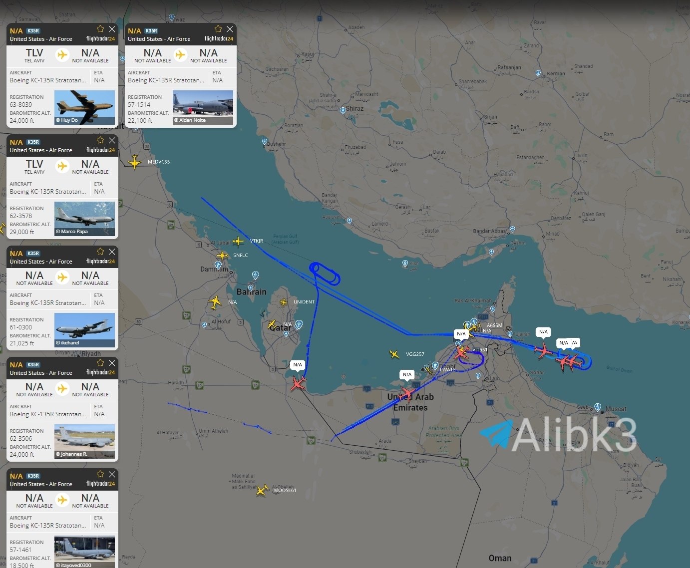 US Refueling Jets Fly Over Hormuz Amid IRGC Ship Targeting