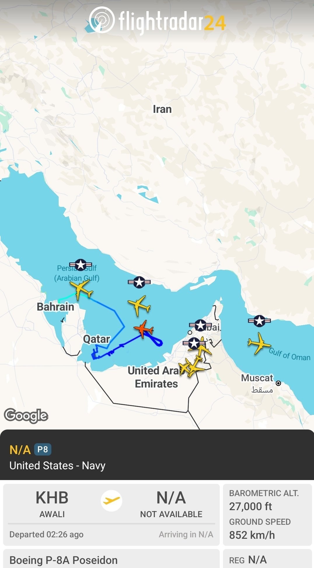 US Air Activity Intensifies Over Strait of Hormuz