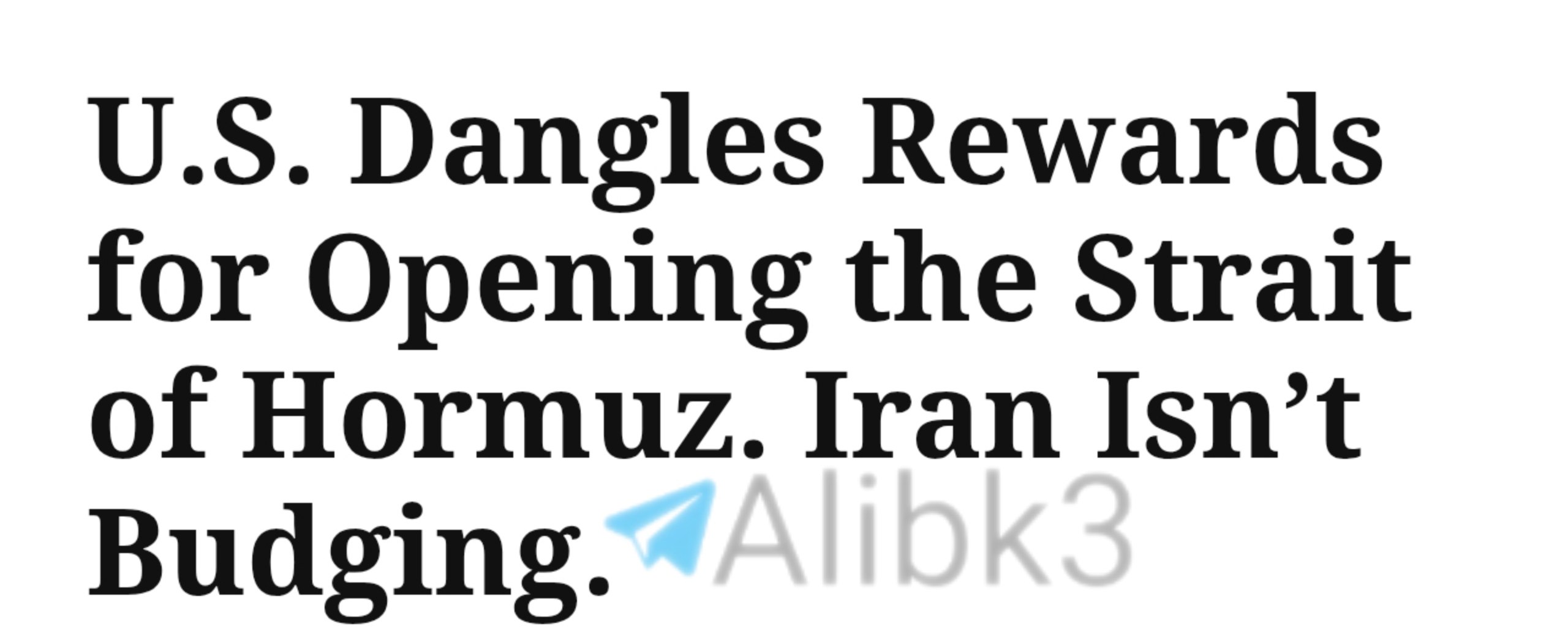 US Offers Iran Frozen Funds for Hormuz Reopening
