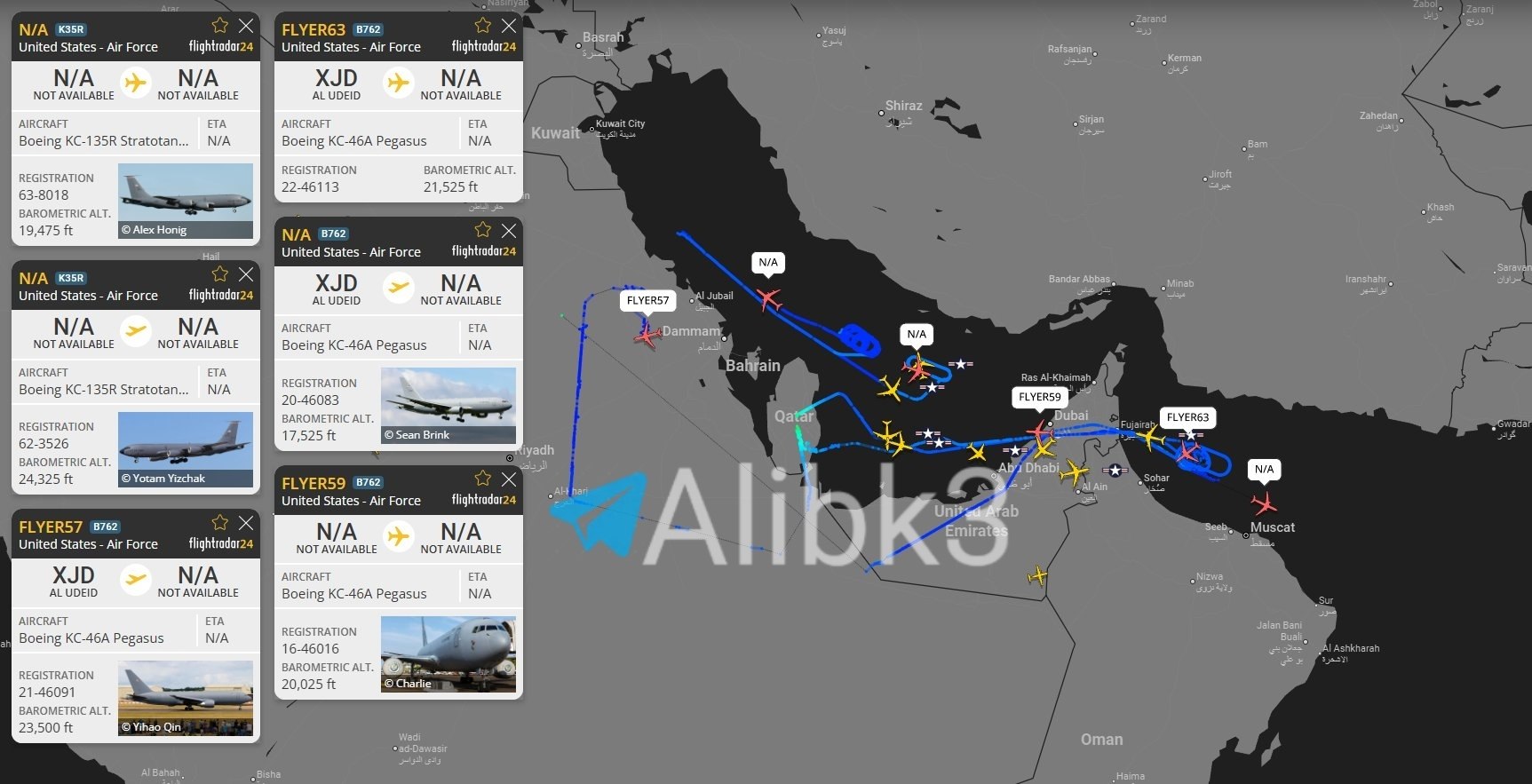 US Deploys Over 12 Tankers and P-8A Surveillance Aircraft Over Persian Gulf