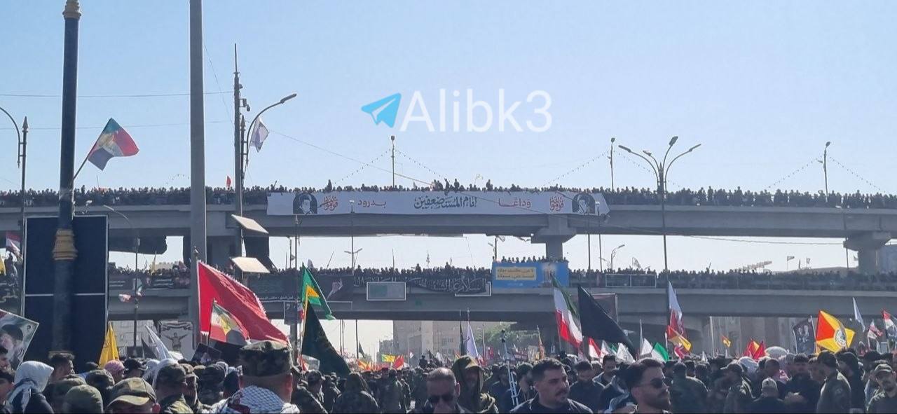 Bridges Packed with Mourners Along Procession Route in Najaf