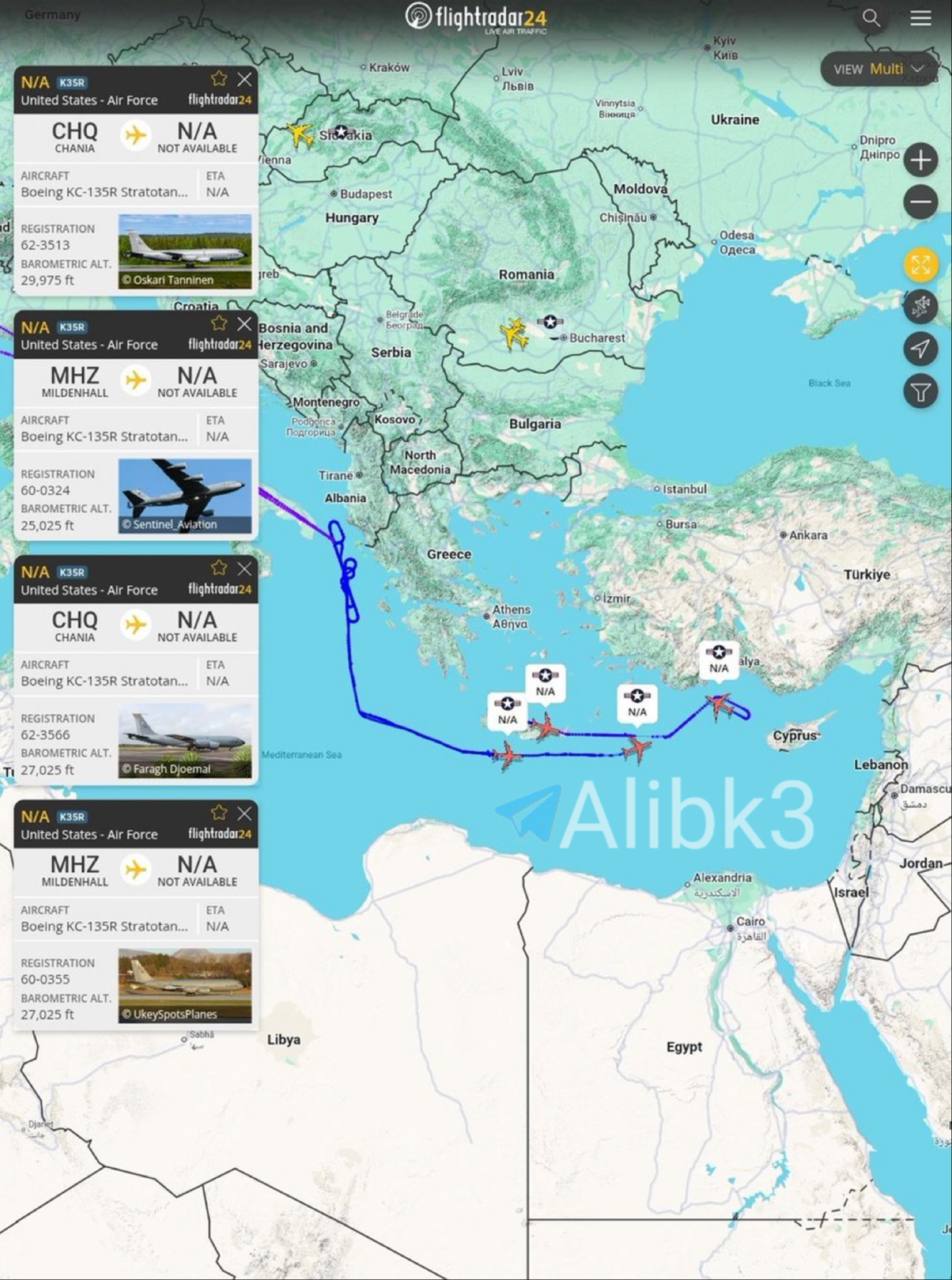 US Air Force Tankers Followed by Unidentified Aircraft Near Turkish Airspace