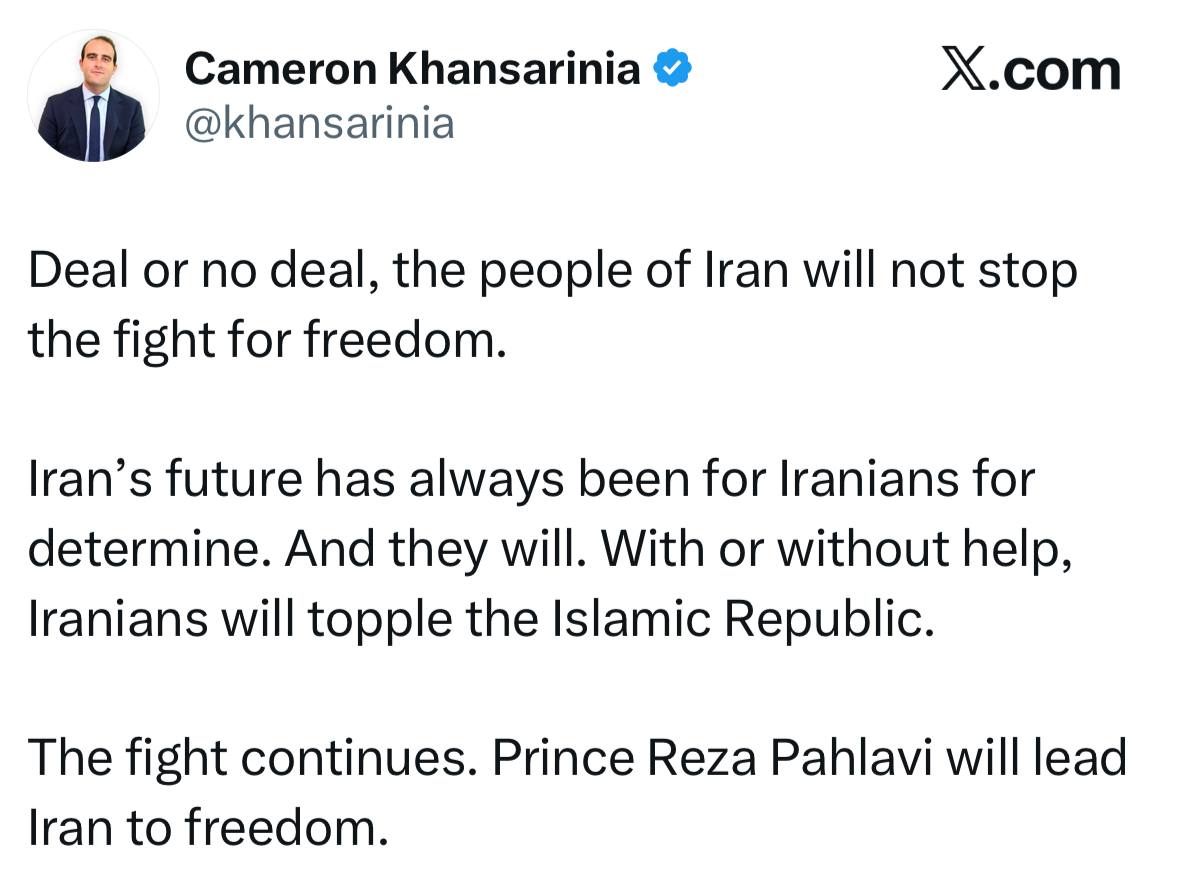Reza Pahlavi’s Chief of Staff vows continued fight for Iran’s freedom