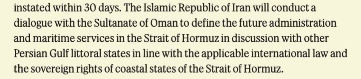 US Allows Iran to Manage Future Strait of Hormuz Maritime Services