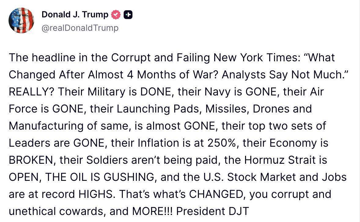Trump attacks New York Times over war coverage