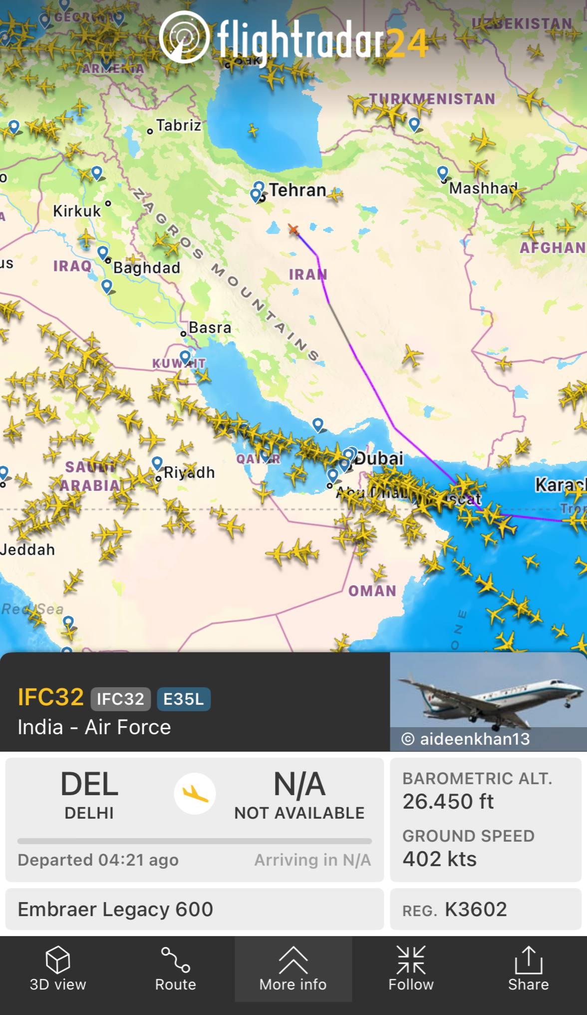 Indian Air Force Delegation Arrives in Tehran