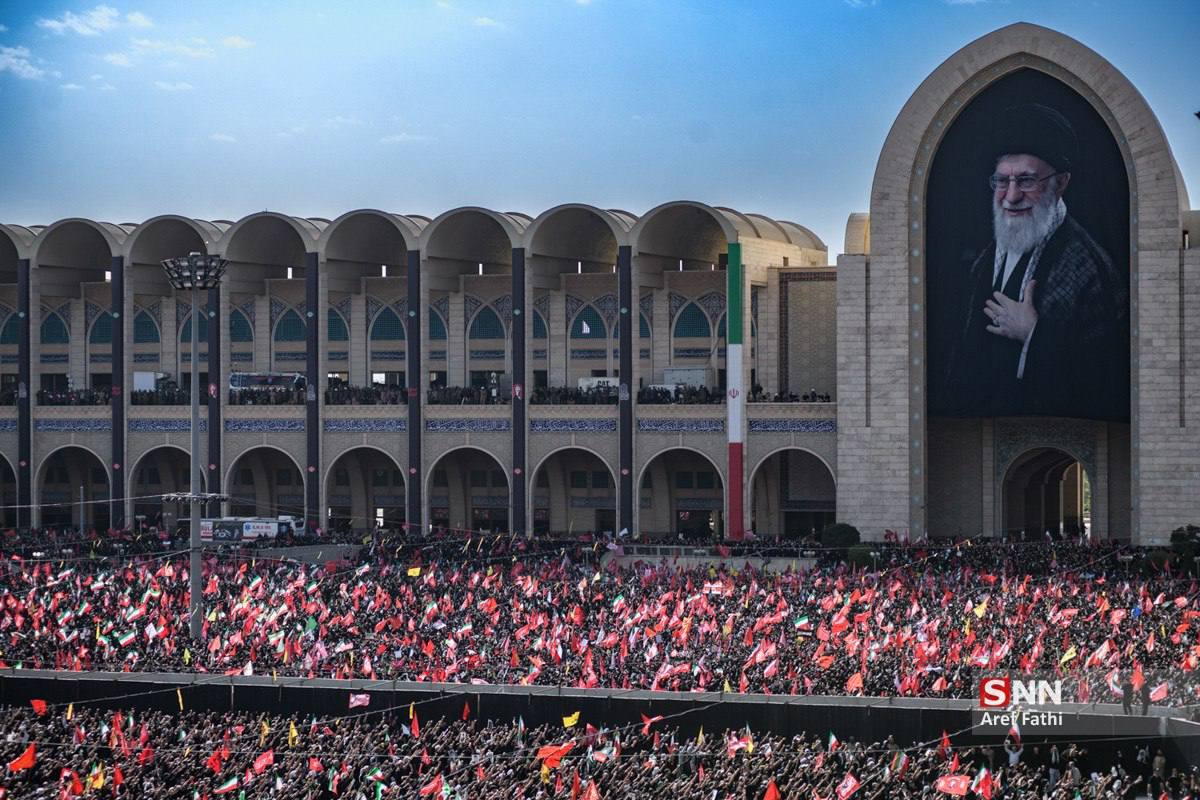 Massive Crowds Gather at Tehran Prayer Hall for Ayatollah Khamenei Funeral
