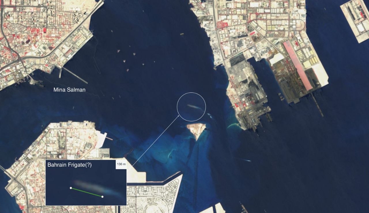Satellite Images Show Warship Entering Bahrain's Mina Salman Port