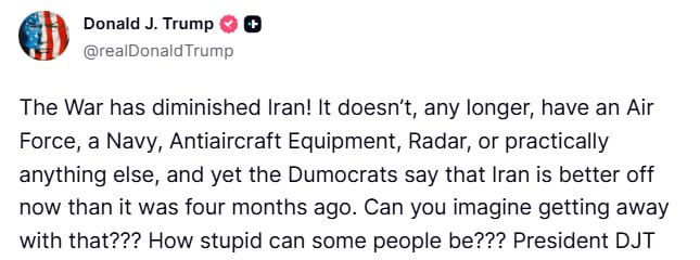 Trump Claims War Has Weakened Iran’s Military