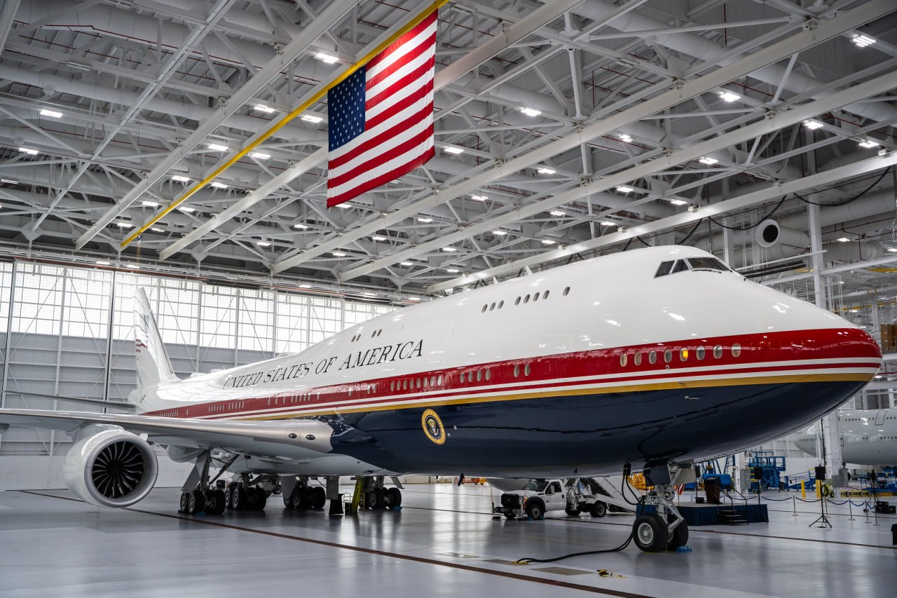 New VC-25B Air Force One Arrives at Andrews Base