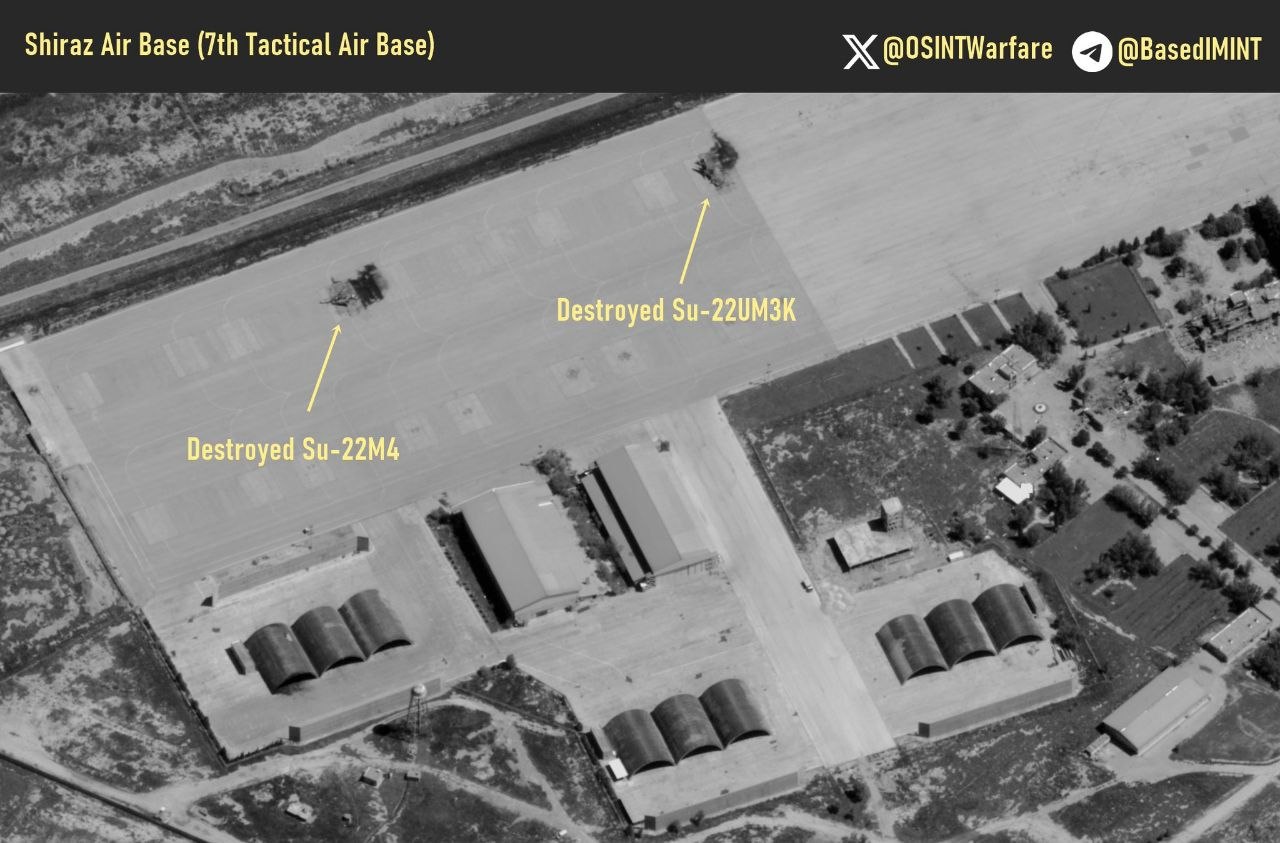 Satellite Images Reveal Heavy Aircraft Losses at Shiraz Air Base