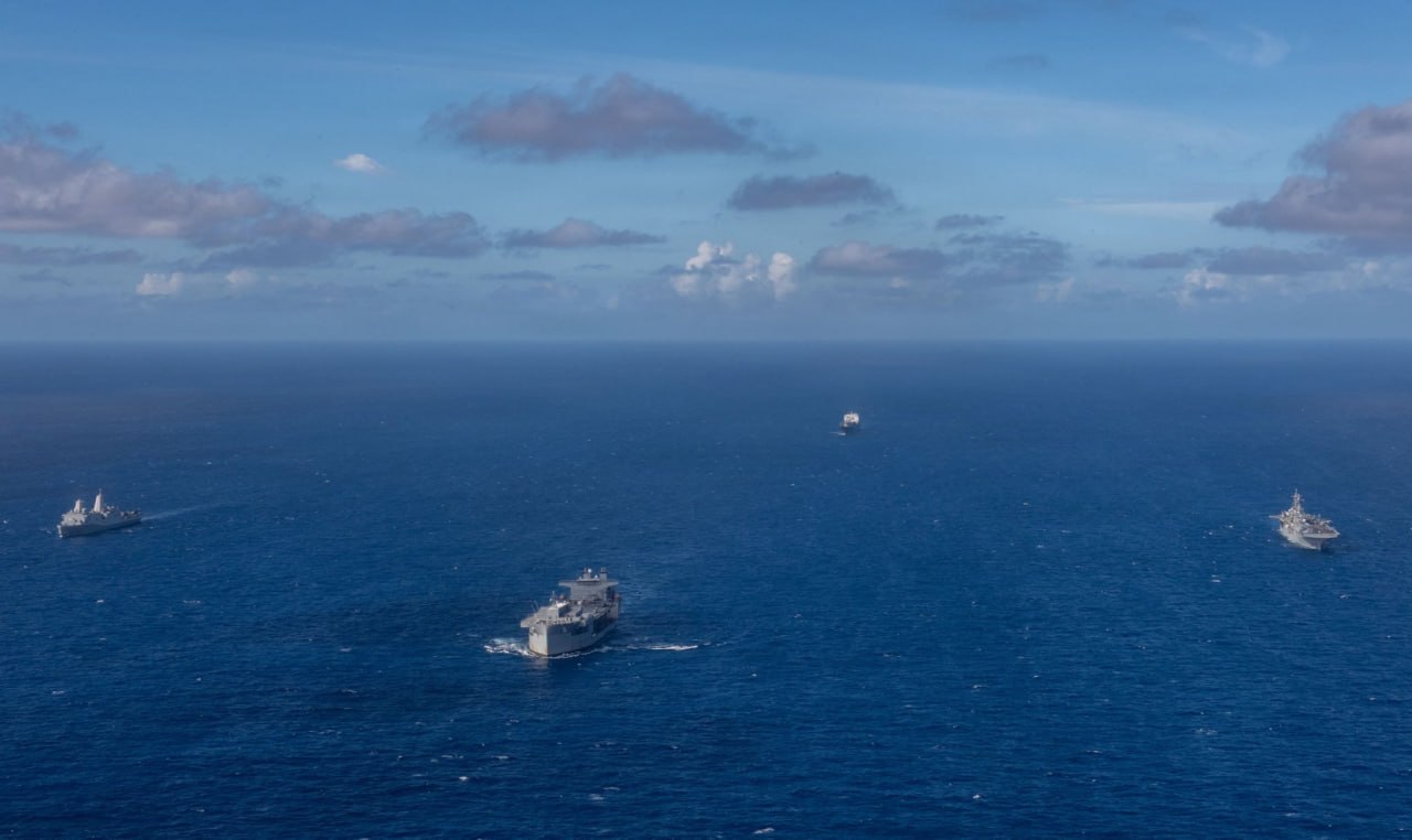 US Navy shares images of four-ship formation in Indian Ocean