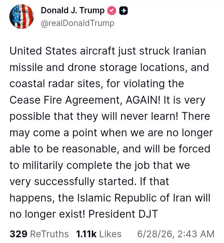 US Aircraft Strike Iran Missile and Drone Facilities