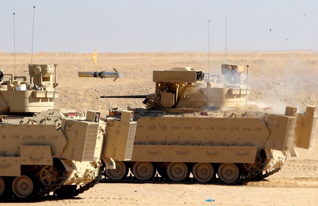 Bradley Fighting Vehicle Equipped with TOW Anti‑Tank Missiles