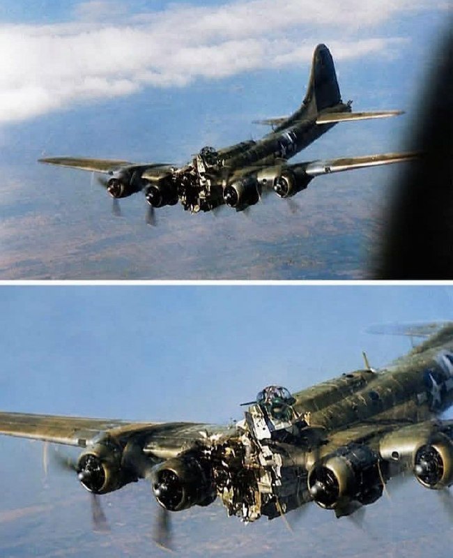 US B‑17 Bomber Survives German Anti‑Aircraft Fire Over Budapest in 1944