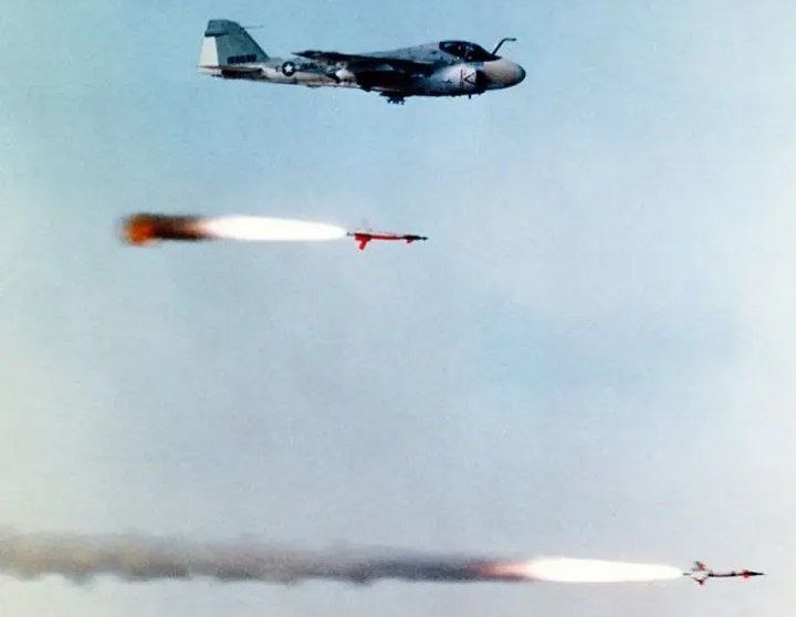 US Navy A-6 Intruder Demonstrates AGM-123 Skipper II Missile