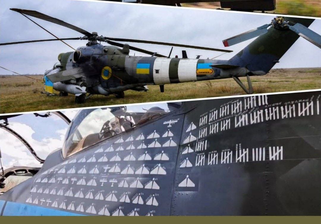 Ukrainian Mi‑24V Shows 185 Target Marks After Drone and Rocket Strikes